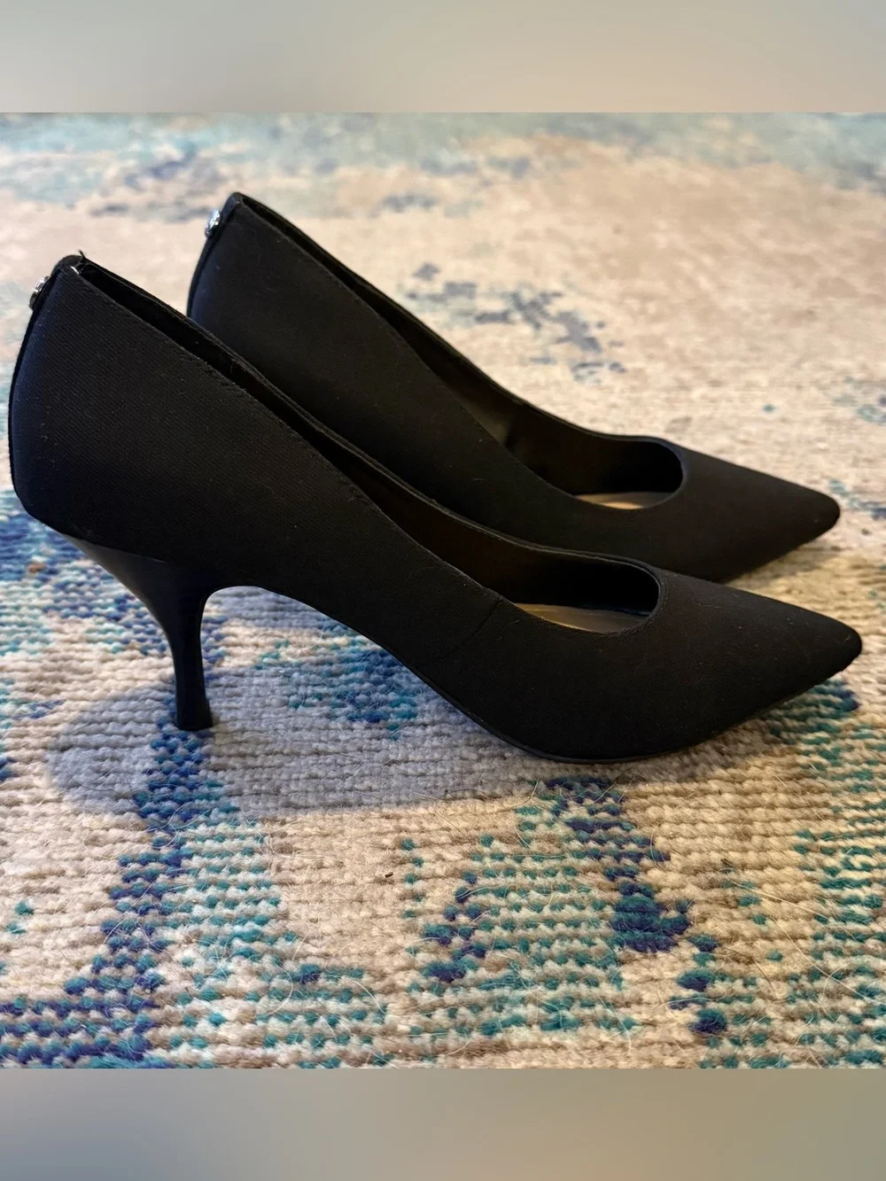NYDJ Evie Black Pointed Toe Kitten Heel Pumps Womens 8.5M Gothcorp Workchic